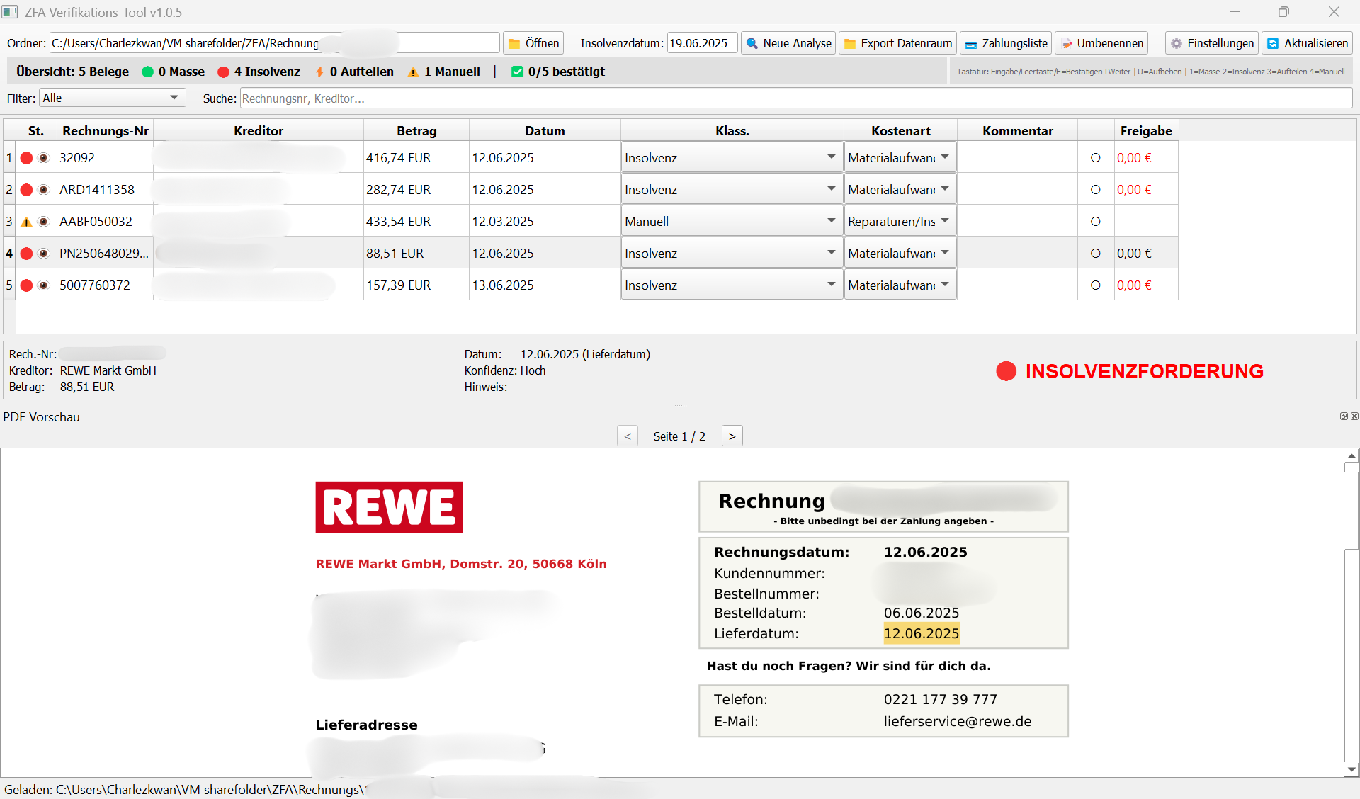 Insolvency Invoice Assistant